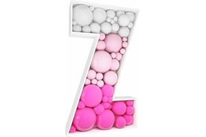 JW PASSION - PREMIUM QUALITY, MADE WITH PASSION 3FT Tall Mosaic Balloon Frame Letters Big Marquee Light Up Letters DIY Kit for Birthday Party Wedding Backdrop Decor Letter Z Pre-Cut Foam Board