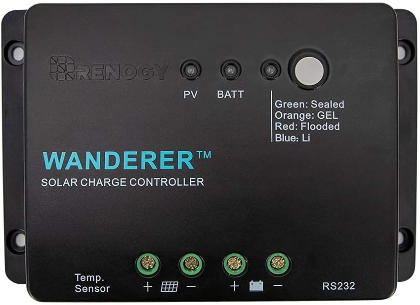Renogy 200 Watt 12 Volt Monocrystalline Solar Starter Kit with Wanderer : Garden & Outdoor