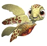 4 INCH Squirt Turtle Finding Nemo 2 Movie Removable Peel Self Stick Wall Decal Sticker Art Bathroom Kids Room Walt Disney Pixar Home Decor Boys Girls 3 3/4 inches wide by 3 1/4 inches tall