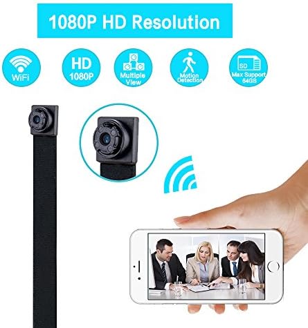 WiFi Spy Camera, Ruidla Wireless Mini Hidden Camera 1080P HD Nanny Cam Home Office Security Camera Portable Indoor Outdoor Using with Motion Detection