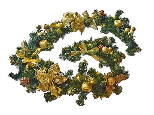 Your Home Online Pre Lit Red Stairs Fireplace Christmas Garland