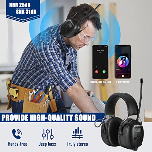 PROHEAR 033 Upgraded 5.1 Bluetooth Hearing Protection AM FM Radio