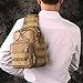 HUKOER Sling Shoulder Bag Oxford Fabric Crossbody Bag Shoulder Backpack Men's Multipurpose Daypack for Camping, Hiking,Trekking, Rover,Cycling, Hiking,Travel (Khaki)