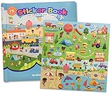 Sticker Farm Happy Day Series Reusable Puffy Sticker Book for Collecting and Trading, Boys and Girls Large Starter Activity Album with 75+ Puffy Stickers