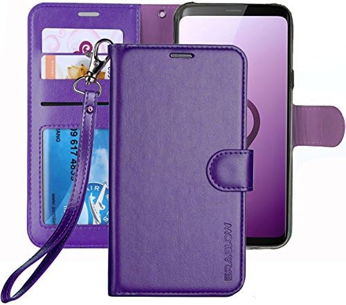 ERAGLOW Galaxy S9 Plus Wallet Case, Galaxy S9 Plus Case, Premium PU Leather Wallet Flip Protective Case Cover with Card Slots and Kickstand for Samsung Galaxy S9 Plus (Purple)