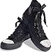 Black Flat Satin Ribbon Shoelaces, Shoe Laces For Kids, Youths & Women's Converse All Star Sneakers