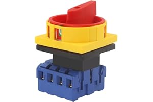 EDINSTRY 1Pcs Universal Changeover Selector Switch, Power Transfer Switch, 2 Positions, LW30-32/4P 380V 32A Motor, Water Pump Generators, Rotary Cam Selector