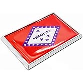 Perdecor Arkansas Flag Sticker Emblem Decal Car Chrome Flags, 2 Pack, 3 x 2 inches