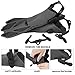 Oumers Snorkel Fins, Travel Size Adjustable Strap Diving Flippers with Mesh Bag and Extra Buckle Connector for Men Women Snorkeling Diving Swimming