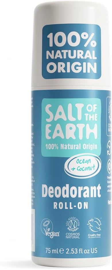Salt Of The Earth Ocean & Coconut Natural Deodorant Roll On 75ml Vegan UK
