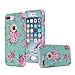iPhone 7 Plus Case, iPhone 8 Plus Case, Ranyi [2 Piece Floral Flower] [360 Full Body Protection] [Shock Absorbing] Rugged Protective Case for iPhone 7 Plus/iPhone 8 Plus (5.5 inch), Rose Gold