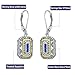Newshe Gemstone Created Blue Sapphire Dangle Drop Earrings for Women 925 Sterling Silver White AAA Cz
