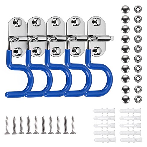 Mop Broom Holder Organizer, VLV 304 Stainless Steel S-Type Wall Mounted Organizer for Cleaning Tools, Space Saver Brooms Mops Rakes Holder for Kitchen Garage 5Pcs (5 Pcs Single Hooks) - Thumbnail 5