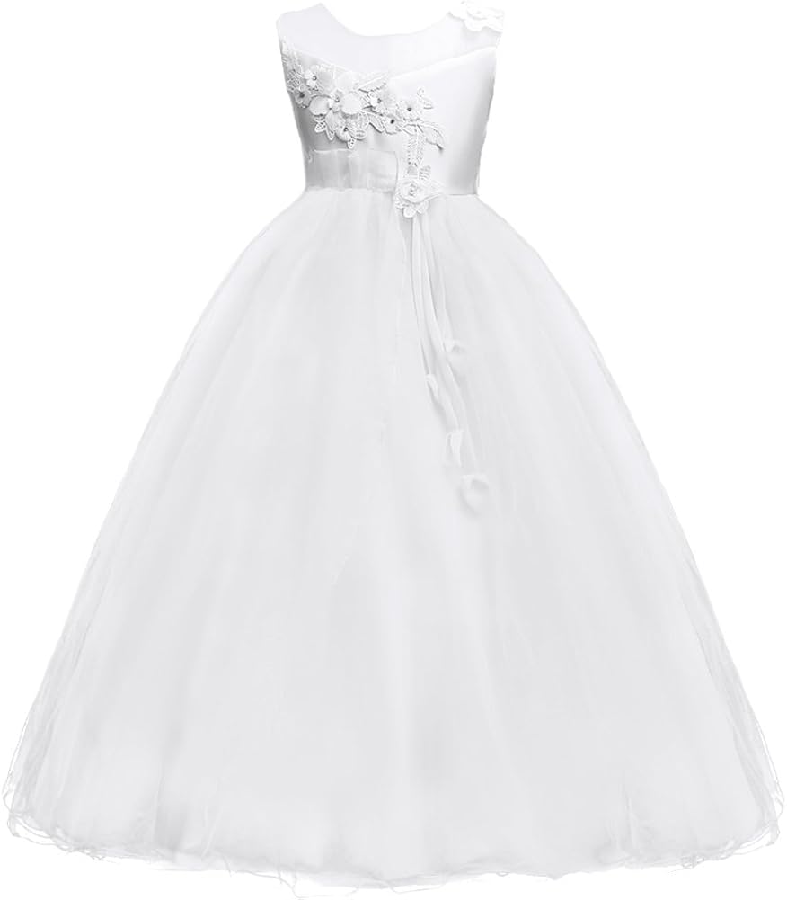 Fiore Ragazze Bambina Lungo Cerimonia Ricamo Vestito Elegante Bambini fiore-ragazze-bambina-lungo-cerimonia-ricamo-vestito-elegante-bambini