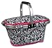 DII Insulated Market Basket or Picnic Tote, Perfect for Holidays Parties, Farmers Markets, BBQ's, Grocery Shopping, Potlucks, To Go Lunches, Craft/Dish Storage & Monogramming - Damask Black/White