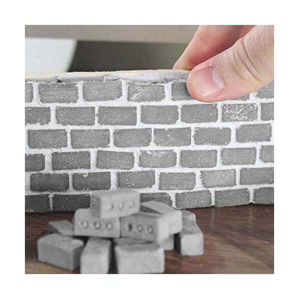 CHshe 28 Stück Mini Steinbaukästen Mini Zement Ziegel und Mörtel Lassen Sie Sie Ihre Eigene Kleine Wand Bauen – Bild 3