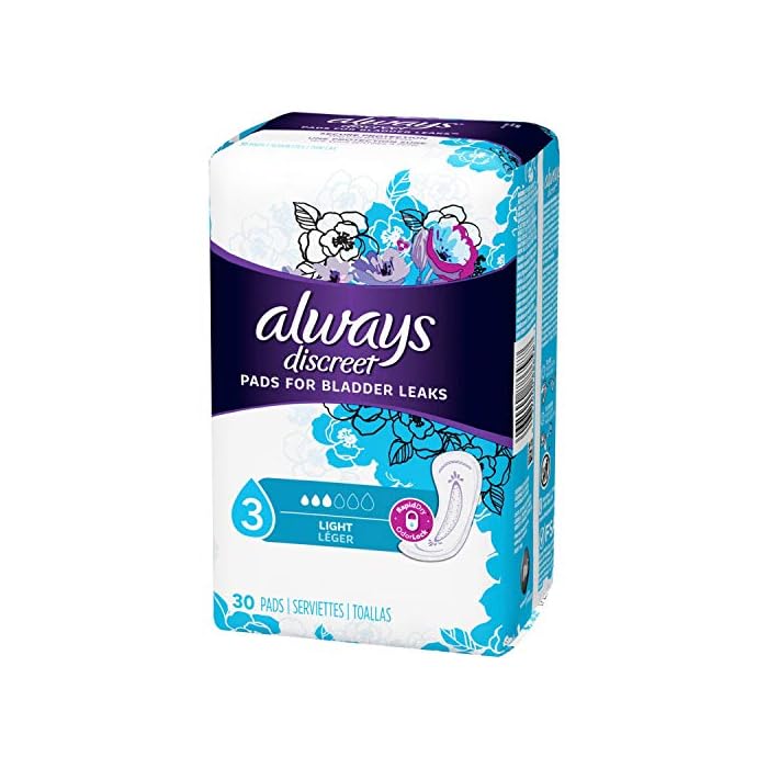 Always Discreet Ultra Thin Incontinence Liners, Regular Length 30 ea ( Pack of 3)