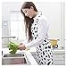 Cute Women Girls Cooking Kitchen Apron with Pockets Black White Cow print Bib Apron Gift, White