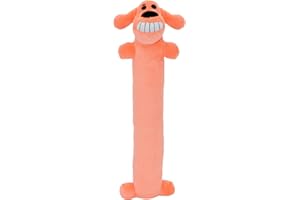 Multipet Original Loofa Dog Plush Toy - Squeaky Toy for All Dogs - Extra Soft Plush - Stuffed Animal Dog Toys for Playing - Cute Dog Pet Toy (1 Count, 12”, Random Color Surprise)