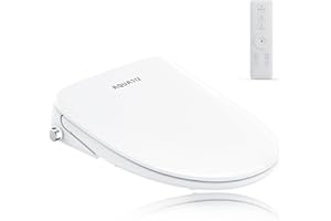 AQUASPACE AQUATIZ Elongated Smart Toilet Bidet, Electric Toilet Seat with Self-Cleaning Nozzle, Adjustable Warm Water, Deodorizer, Air Dryer, LED Night light (Remote Control)