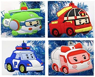 ROBOCAR Holiday Christmas Tree Ornament Set - Unique Shatterproof Plastic Design