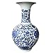 Classic Blue and White Floral Traditional Porcelain Decorative Vase. Traditional