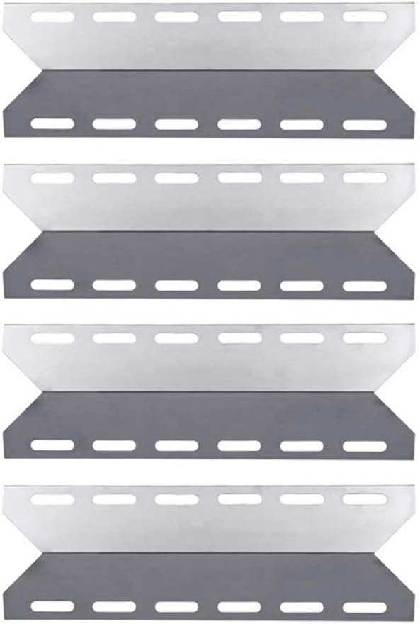 LOKHING 92341 (4-Pack) BBQ Spares Gas Grill Replacement Parts Stainless Steel BBQ Heat Plate Gas Grill Heat Shield Tent for Charmglow Nexgrill