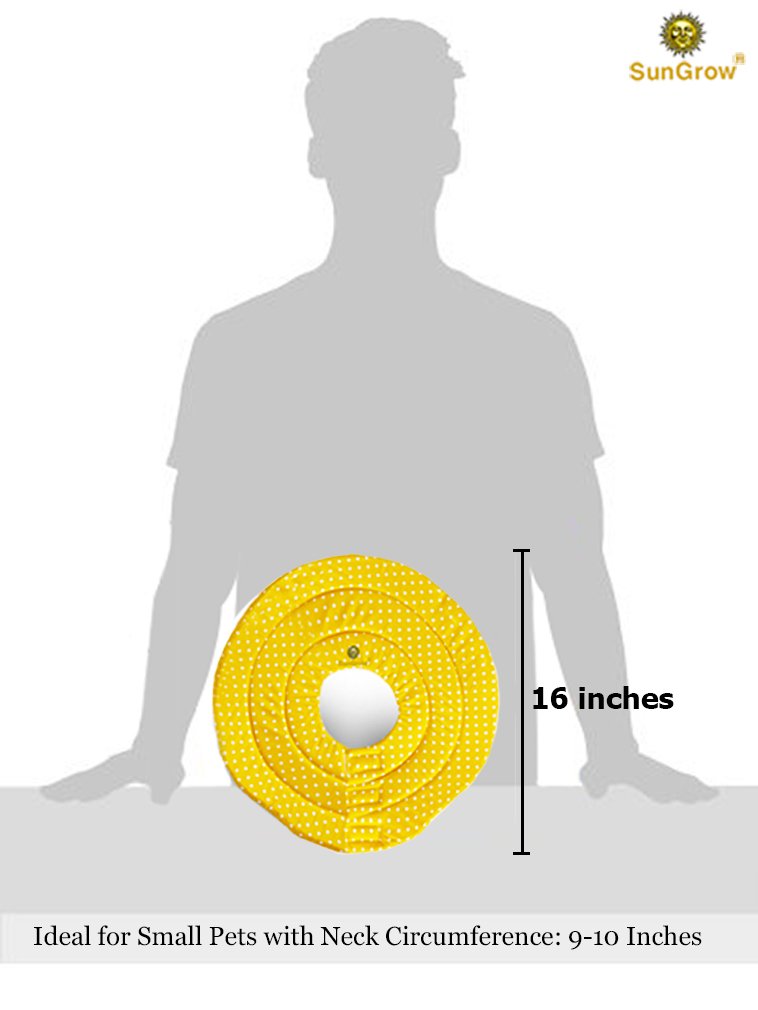 SunGrow Pet Cute Comfy Cone: Post Surgery & Stress-Free Recovery Collar : Durable, Scratch, Bite, & Water Resistant: With Adjustable Velcro Enclosures for Dogs & Cats