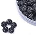 iCherry(TM) Disco Beads 10mm Shamballa Beads Pave Crystal Ball Bead for Jewelry Making (10MM, BLACK)