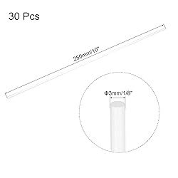 MECCANIXITY 30pcs Acrylic Round Rods 1/8" x