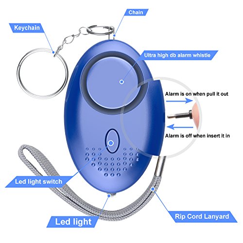 image for BELK 2 Pack Personal Alarm 140DB EDC Keychain Security Alarm with LED 
