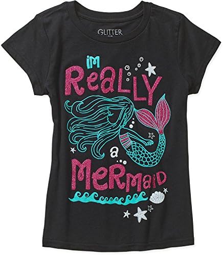 Little Mermaid Girls Im Really Mermaid Short Sleeve Crew Neck Graphic Tee (7-8)
