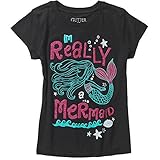 Little Mermaid Girls Im Really Mermaid Short Sleeve Crew Neck Graphic Tee (7-8)