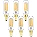 LEOOLS T6 LED Bulb, 60W Candelabra Dimmable Chandelier Light Bulbs 2700K Warm White Clear 600lm 6W E12 Vintage LED Filament Edison Candle Bulb with Decorative 6Pack