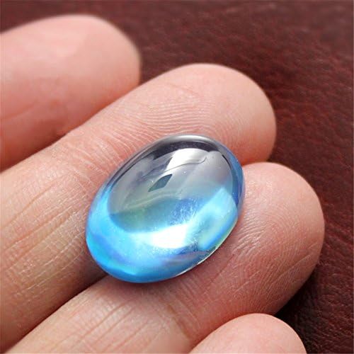 Aquamarine Oval Smooth Polished Surface Cabochon Egg Shape Aquamarine Cabochon with Flat Back 3 Sizes to Choose C53A