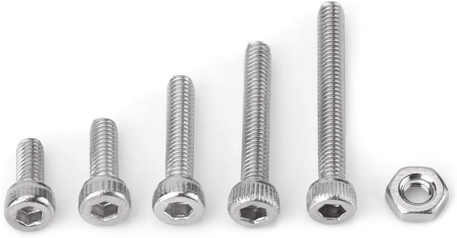 210pcs Stainless Steel SS304 M2.5 Bolts and Nuts Set, Hex Socket Screws - Image 4
