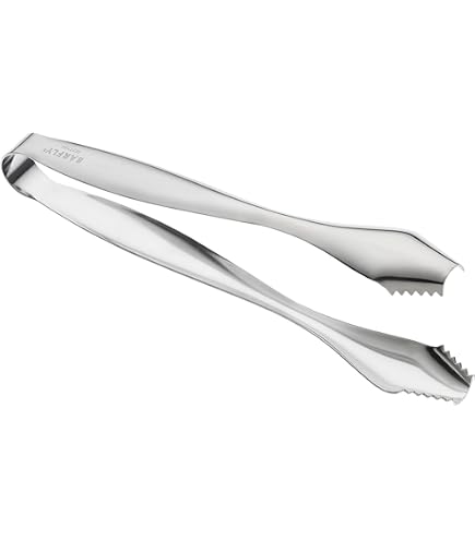 Pince à Glaçons En Acier Inoxydable 18 Cm - Tête Crantée Pour Une Bonne Prise - Pour Cubes, Sucre, Cocktails - Design élégant