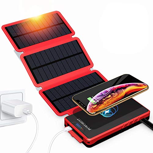 POWOBEST Solar Phone Charger,Solar Charger Power Bank,Outdoor Solar