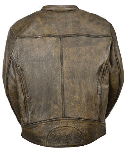 Milwaukee Men's Distressed Scooter Jacket (Brown, Medium)
