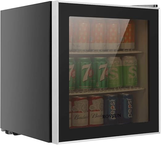 rovsun nevera para bebidas de 60 latas mini refrigerador con estantes extraibles refrigerador de temperatura ajustable para soda cerveza vino y