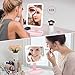 EASEHOLD Lighted Vanity Mirror LED Make Up Mirror Table 10.7 in with 37 LED Lights Detachable 10X Magnifying Spot Mirror Stepless Dimming 180 Degree Rotation Countertop Cosmetic Bathroom (Pink)