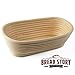 (10x6 inch) Oval Proofing Basket Set by Bread Story Oval Brotform Handmade Unbleached Natural Cane Bread Baking Kit with Cloth Liner Bread Baking e-book Course