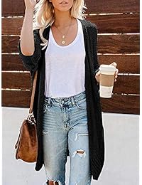 LAMISSCHE Abrigo de punto suelto para mujer, con parte delantera abierta, estilo casual