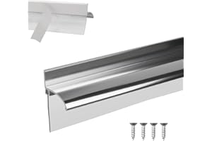 AQDD 25" Shower Door Bottom Deflector for Chrome Framed Shower Door Drip Rail Replacement with Vinyl Sweep