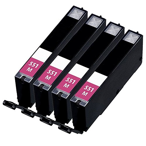 4 Magenta ( RED/PINK ) Compatible with Canon CLI-551CmPrinter Ink Cartridge for Canon Pixma iP7250, iP8750, iX6850, MG5450, MG5550, MG5650, MG6350, MG6450, MG6650, MG7150, MG7550, MX725, MX925 by BVH Direct