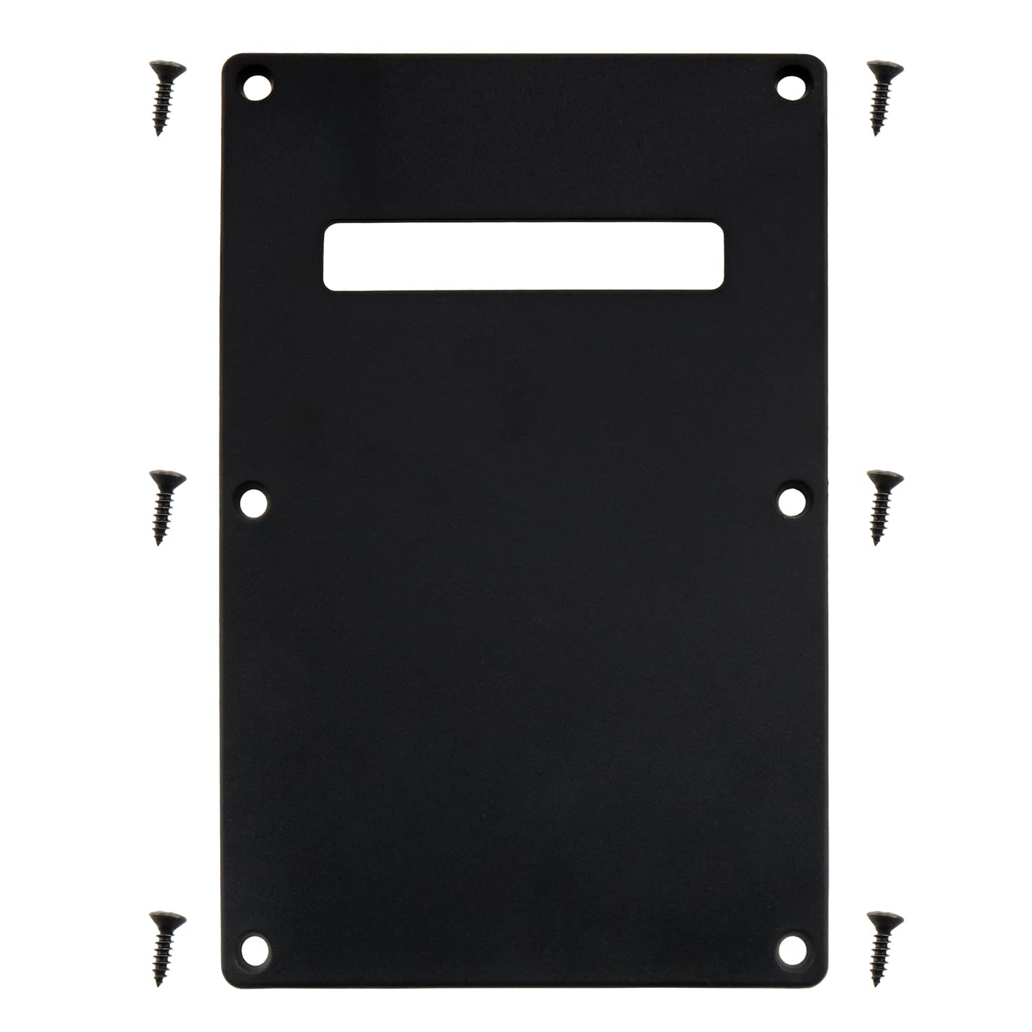 Photo 1 of Guitar Backplate LUORNG 1Set Black Electric Guitar Back Plate, Electric Guitar Neck Plate, Cavity Tremolo Cover Pick Guard with 6PCS Screws for ST SQ Electric Guitar