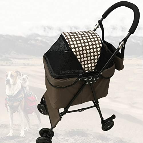CQLXZ Lightweight Pet Travel Stroller, Dog Cat Pushchair Jogger Buggy 4 Wheels Pet Stroller, Suitable for Travel for Cats/Dogs,2