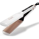 K&K 2.25 Inch Flat Iron Hair Straightener, Professional Extra Wide Hair Straighteners for Therapy Keratin, 3D Floating Ceramic Tourmaline Coating Plate Irons for Thick Hair, Damage and Frizz