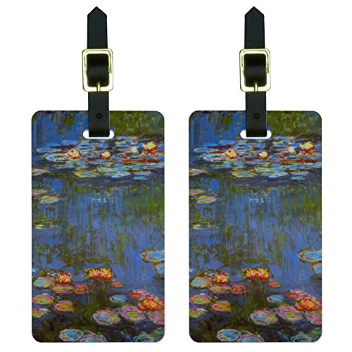 Water Lilies - Claude Monet Lillies Luggage Tags Suitcase Carry-On ID Set of 2