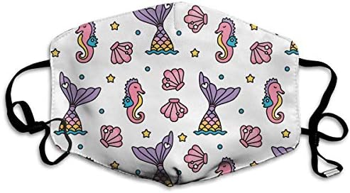 Mouth Mask Mermaid and Seahorse Comfortable Anti Allergy Half Face Mask for Outdoor Sports